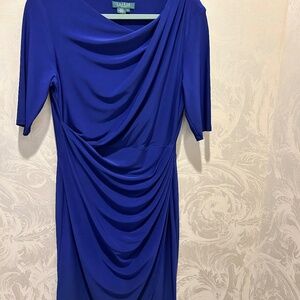 Royal blue Ralph Lauren crepe dress; size 14